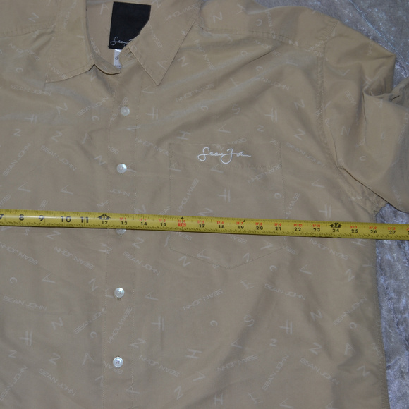 SEAN JOHN LOGO PATTERN CASUAL BUTTON FRONT SHIRT - Picture 7 of 8